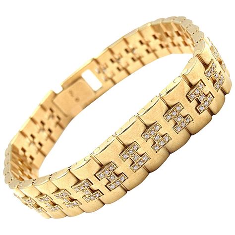 hermes bracelet gold plated|Hermes gold bracelet with diamonds.